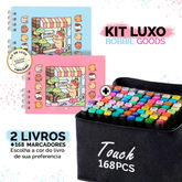 Kit Livro Capa Dura + 168 Canetas Touch