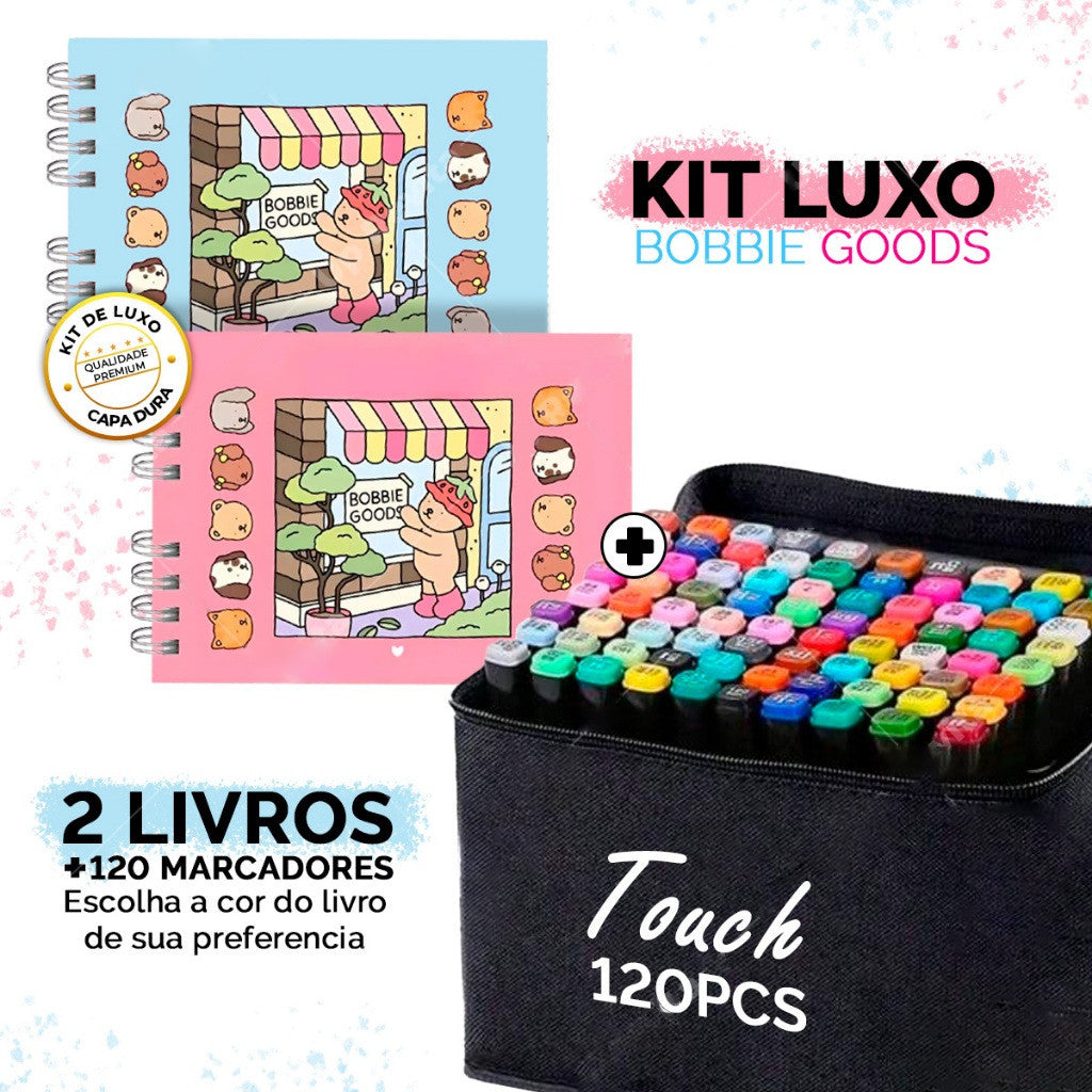 Kit Livro Capa Dura + 120 Canetas Touch